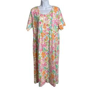 Vintage Leisure Life‎ Women's 1970’s Hawaiian Tropical Kaftan Est. Size L Mumu